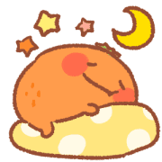 อิโมจิไลน์ Cute fluffy orange emoji