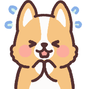 fluffy fat Corgi anime Emoji รูปที่ 14