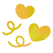 อิโมจิไลน์ Gold lemon yellow hearts