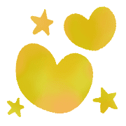 อิโมจิไลน์ Gold lemon yellow hearts