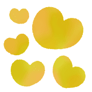 อิโมจิไลน์ Gold lemon yellow hearts