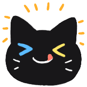 อิโมจิไลน์ Cute Emoji of Odd-Eyed Black Cat