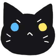 อิโมจิไลน์ Cute Emoji of Odd-Eyed Black Cat