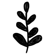 อิโมจิไลน์ อิโมจิดอกไม้และพืชสีดำ