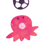 อิโมจิไลน์ Octopus and soccer ball