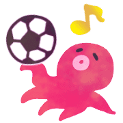 อิโมจิไลน์ Octopus and soccer ball