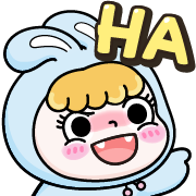 Rosie the hopping bunny อิโมจิแอนิเมชัน