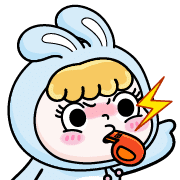 อิโมจิไลน์ Rosie the hopping bunny อิโมจิแอนิเมชัน