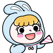 อิโมจิไลน์ Rosie the hopping bunny อิโมจิแอนิเมชัน