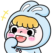 อิโมจิไลน์ Rosie the Hopping Bunny อิโมจิแอนิเมชัน2