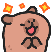 อิโมจิไลน์ Baby capybara animated emoji 4