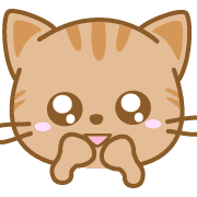 อิโมจิไลน์ CatEmoji(redtabby)-toYvu-