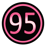 อิโมจิไลน์ ตัวเลขกลมสีชมพูดำ(81-120)
