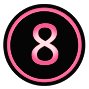อิโมจิไลน์ ตัวเลขกลมสีชมพูดำ(1-40)