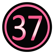 อิโมจิไลน์ ตัวเลขกลมสีชมพูดำ(1-40)