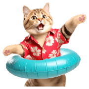 อิโมจิไลน์ Chubby Kitten Emoji Aloha shirt/SMR