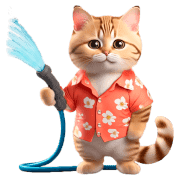 อิโมจิไลน์ Chubby Kitten Emoji Aloha shirt/SMR