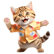 อิโมจิไลน์ Chubby Kitten Emoji Aloha shirt/SMR