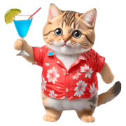 อิโมจิไลน์ Chubby Kitten Emoji Aloha shirt/SMR