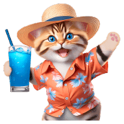 อิโมจิไลน์ Chubby Kitten Emoji Aloha shirt/SMR