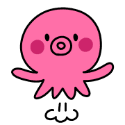 อิโมจิไลน์ Moving. Cute octopus emoji.