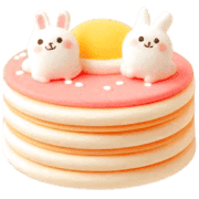 อิโมจิไลน์ Rabbit Pancake Emoji 15