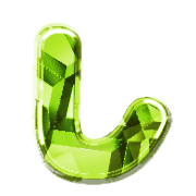 อิโมจิไลน์ Peridot character August Birthstone