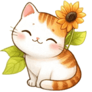 อิโมจิไลน์ Cat And Sunflower Emoji 8