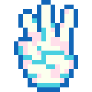 อิโมจิไลน์ pixel hand sign