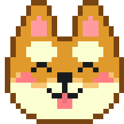 อิโมจิไลน์ kawaii shibainu pixel art emoji