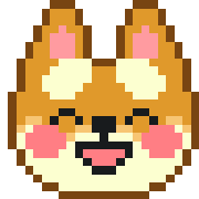 อิโมจิไลน์ kawaii shibainu pixel art emoji