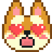 อิโมจิไลน์ kawaii shibainu pixel art emoji