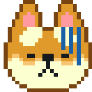 อิโมจิไลน์ kawaii shibainu pixel art emoji