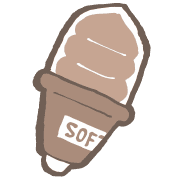 อิโมจิไลน์ yuru soft serve ice cream kabiemoji