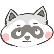 อิโมจิไลน์ Relaxed raccoon expression ver.2.0