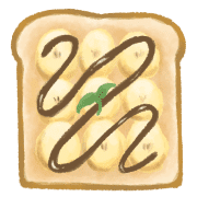 อิโมจิไลน์ bread watercolor emoji