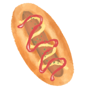 อิโมจิไลน์ bread watercolor emoji