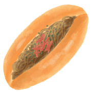 อิโมจิไลน์ bread watercolor emoji