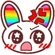 อิโมจิไลน์ Happy rainbow rabbit.