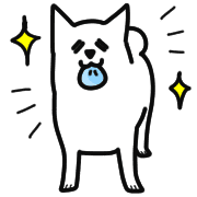 อิโมจิไลน์ White dog sticker