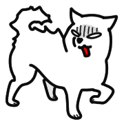 อิโมจิไลน์ White dog sticker