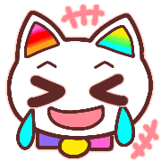 อิโมจิไลน์ Happy rainbow cat.