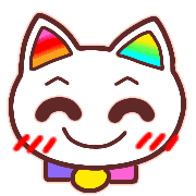 อิโมจิไลน์ Happy rainbow cat.