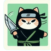 อิโมจิไลน์ cute ninja cat