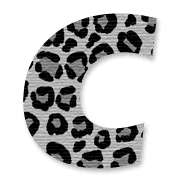 อิโมจิไลน์ Monotone leopard print alphabet