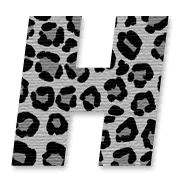 อิโมจิไลน์ Monotone leopard print alphabet