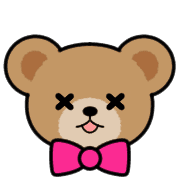 อิโมจิไลน์ Teddy Bear Face EMOJI[PINK]