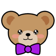 อิโมจิไลน์ Teddy Bear Face EMOJI[PURPLE]