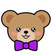 อิโมจิไลน์ Teddy Bear Face EMOJI[PURPLE]