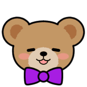 อิโมจิไลน์ Teddy Bear Face EMOJI[PURPLE]